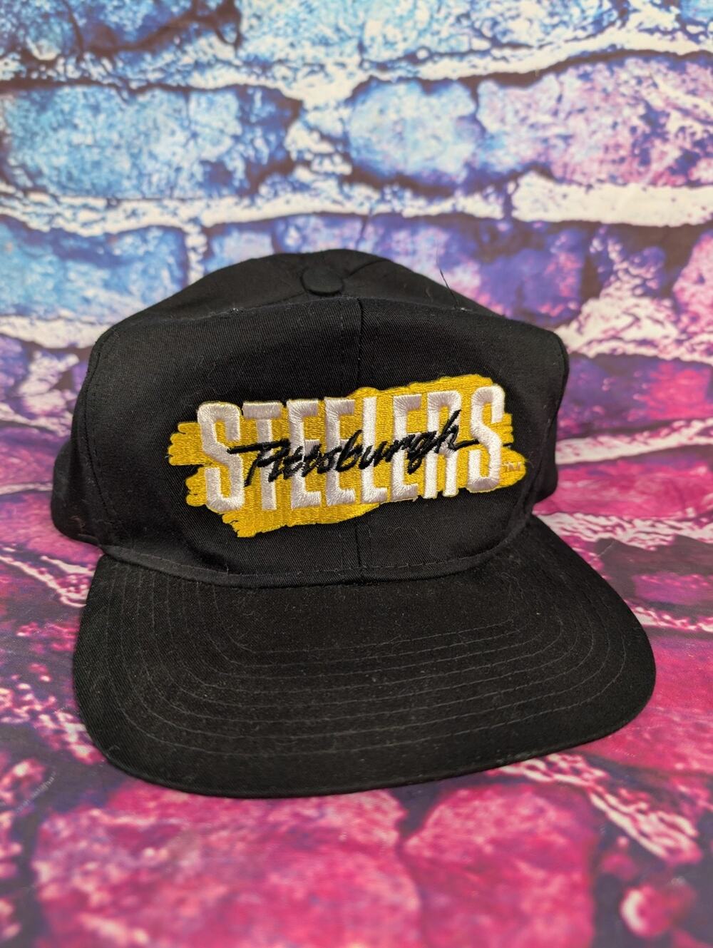 Vintage New Era Pro Model Pittsburgh Steelers Black Yellow Snapback hat NFL
